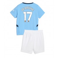 Camisa de time de futebol Manchester City Kevin De Bruyne #17 Replicas 1º Equipamento Infantil 2024-25 Manga Curta (+ Calças curtas)